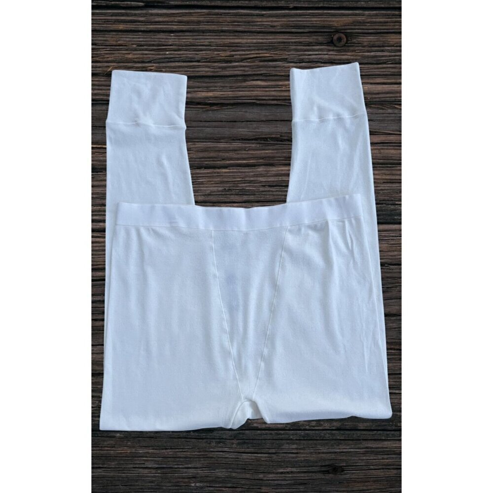 SKIMS Logo Cotton Thermal Pointelle Leggings Cream 4X Plus Size - Picture 3 of 11